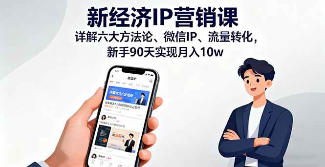 (10.8)新经济IP营销课：详解六大方法论、微信IP、流量转化，新手90天实现月入10w